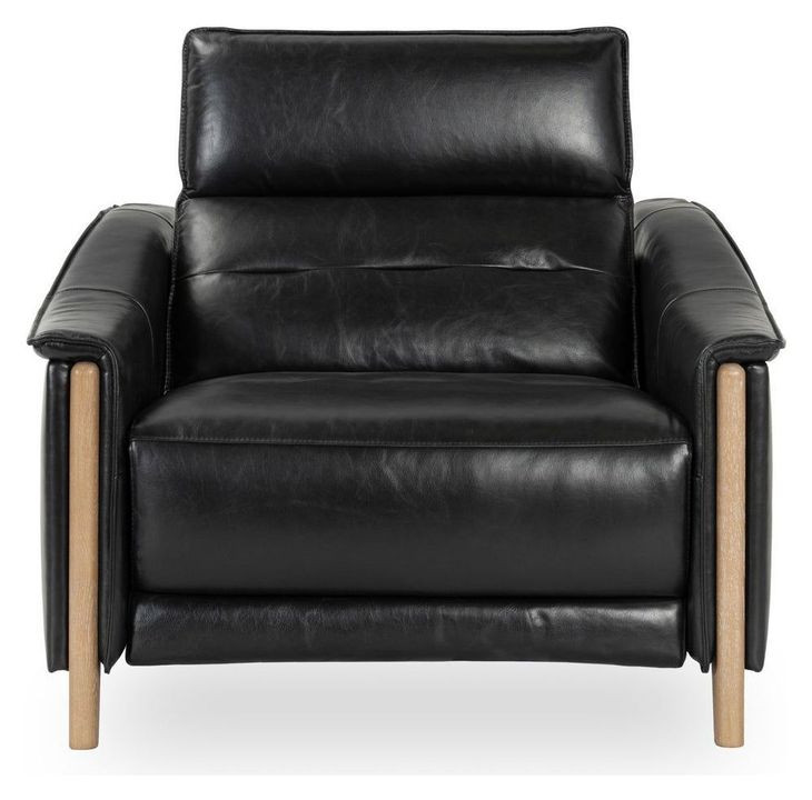 Cullman Black Leather Power Recliner