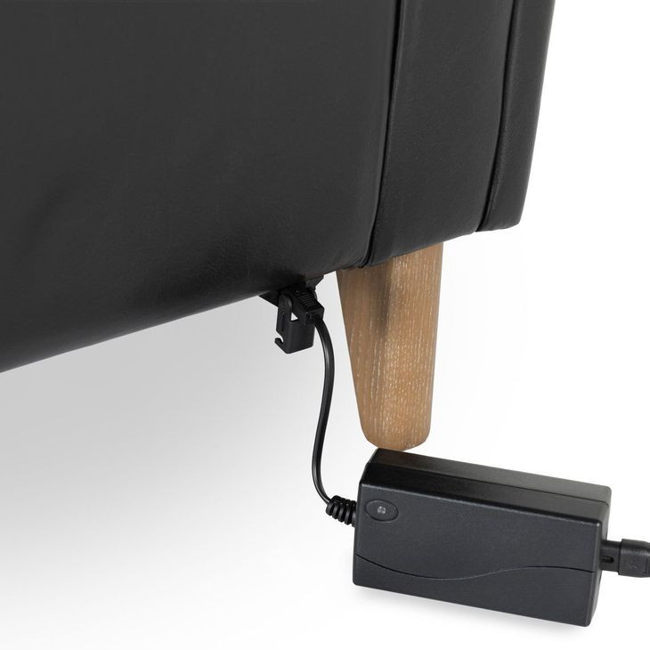 Cullman Black Leather Power Recliner