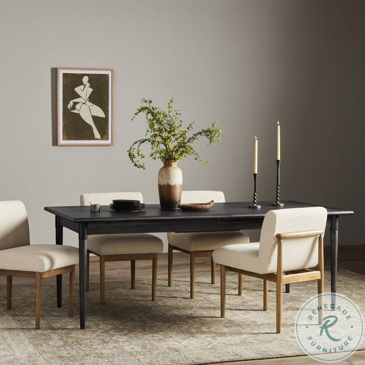 Harper Black Mango Veneer 104" Extendable Rectangular Dining Table