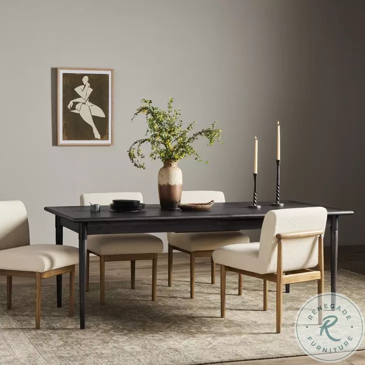 Harper Black Mango Veneer 104" Extendable Rectangular Dining Table
