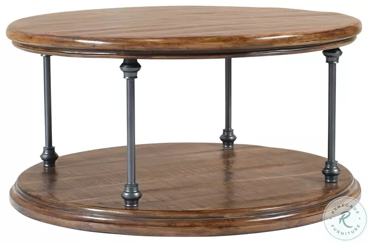 Larson Distressed Natural Brown 36" Round Cocktail Table