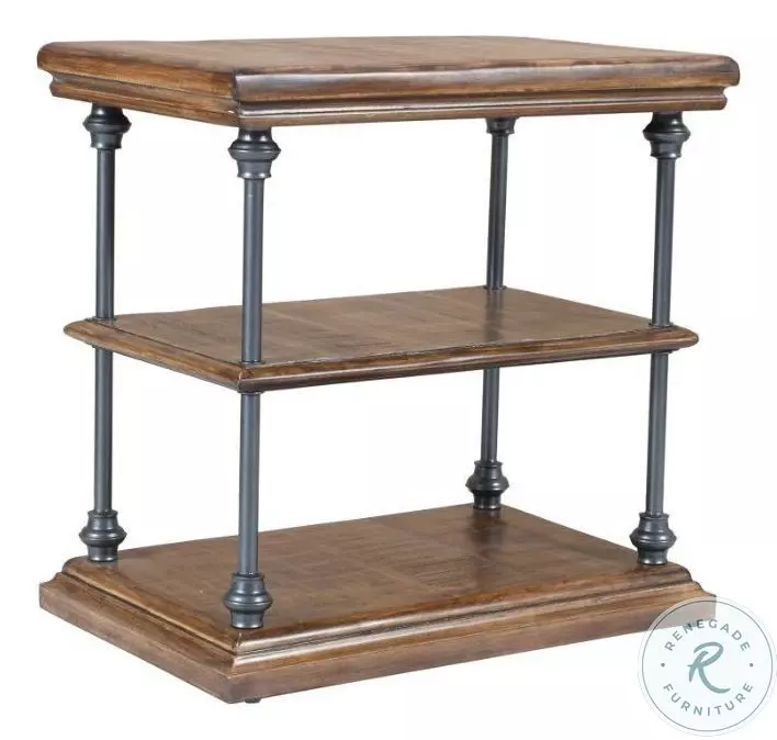 Larson Distressed Brown Chairside Table