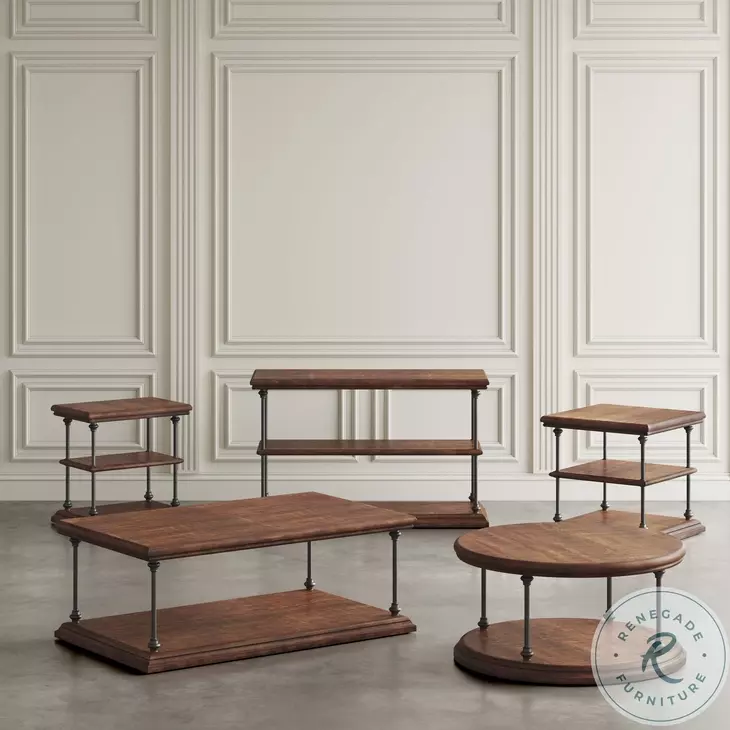 Larson Distressed Natural Brown Console Table