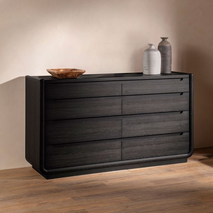 Leandro Burnished Black 8 Drawer Dresser