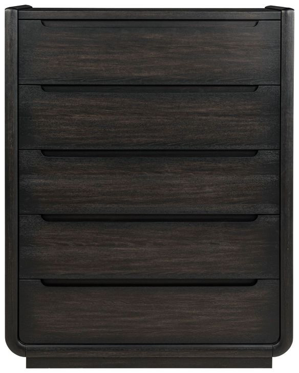 Leandro Burnished Black 5 Drawer Chest