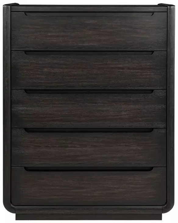 Leandro Burnished Black 5 Drawer Chest