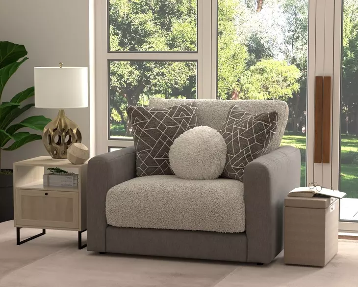 Reddington Umber Chair and A Half with Cuddler Cushions
