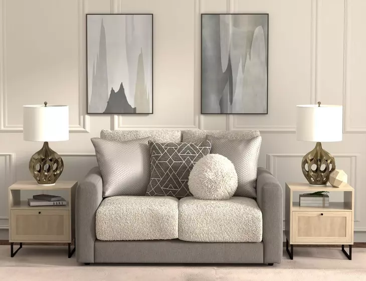 Reddington Umber 69" Loveseat with Cuddler Cushions