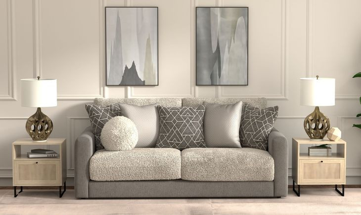 Reddington Umber 96" Sofa with Cuddler Cushions