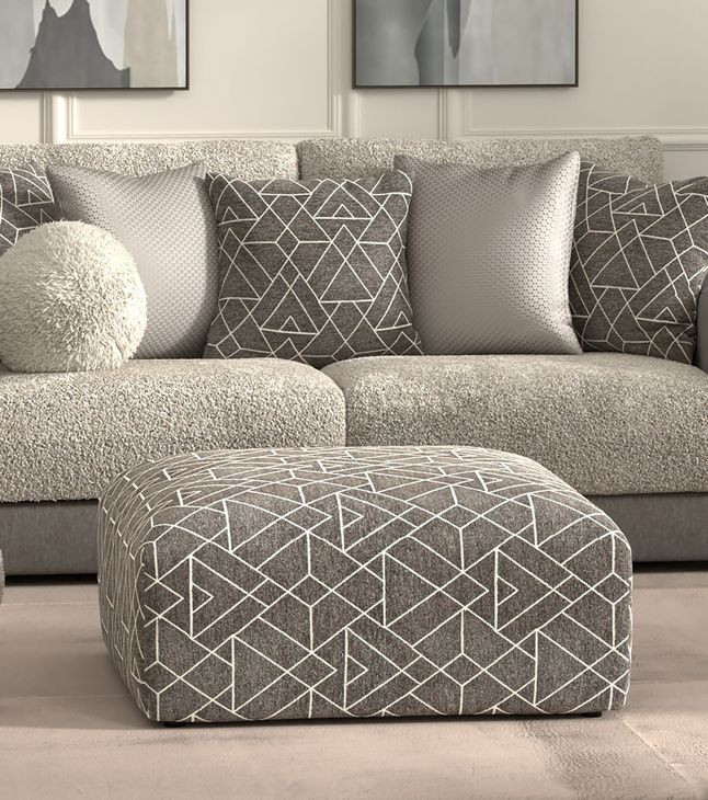 Reddington Umber Square Ottoman