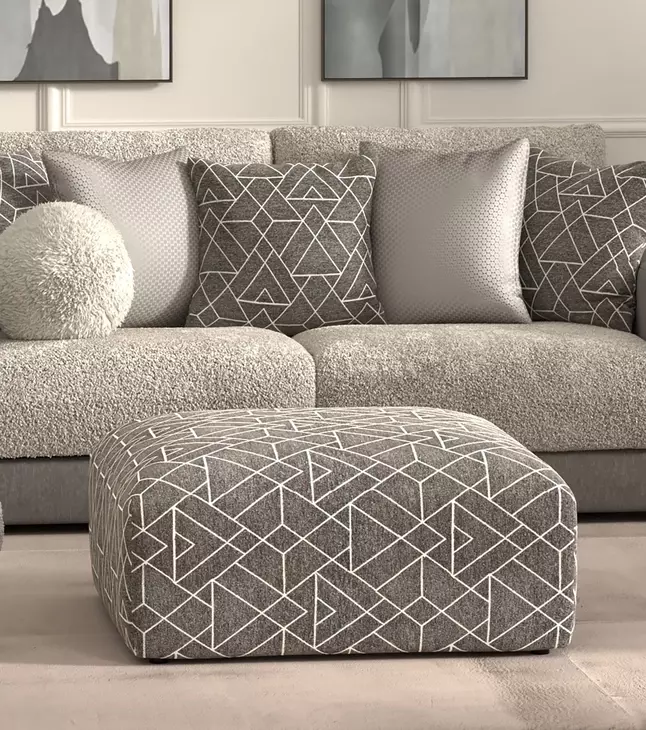 Reddington Umber Square Ottoman