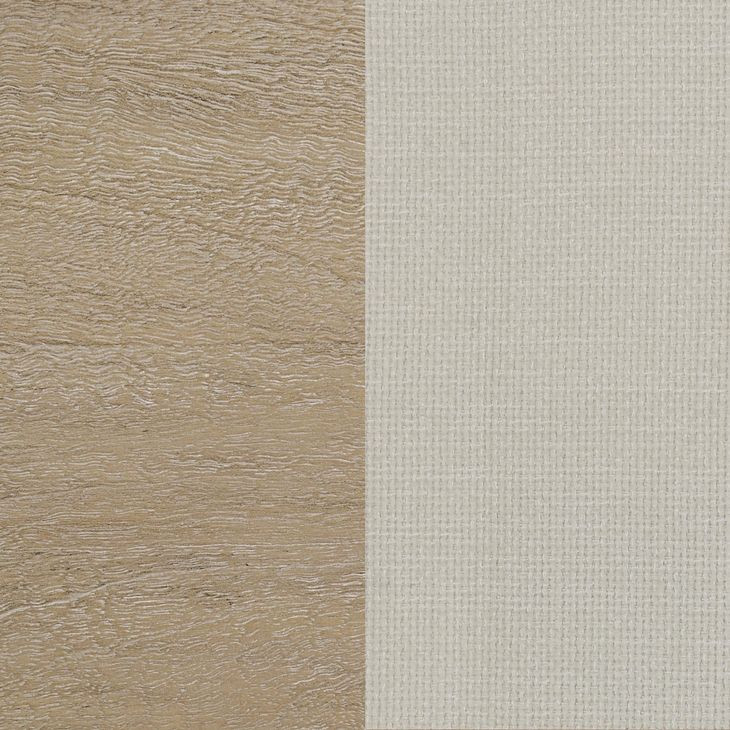 Solano Weathered Mango and Beige King Upholstered Canopy Bed