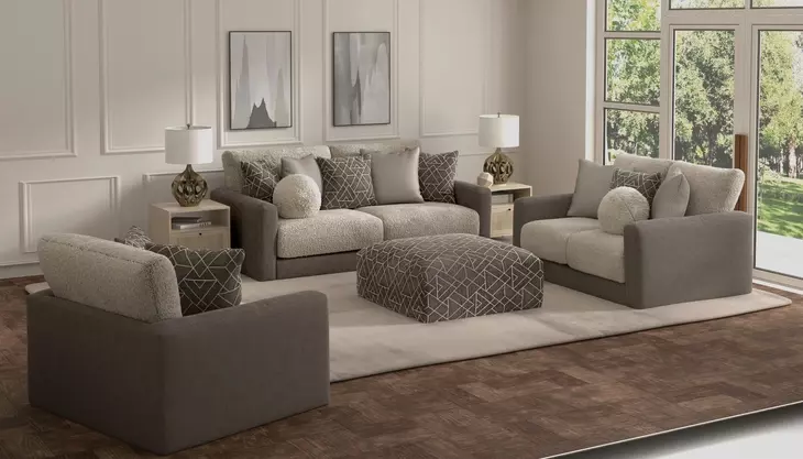 Reddington Umber Square Ottoman