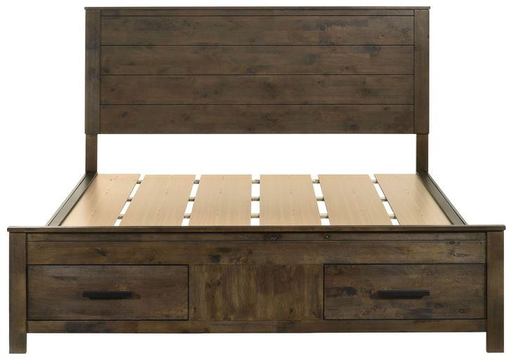Woodmont Rustic Golden Brown California King Storage Panel Bed