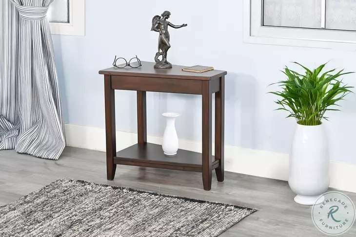 Whimora Dark Brown 16" Triangular Chair Side Table