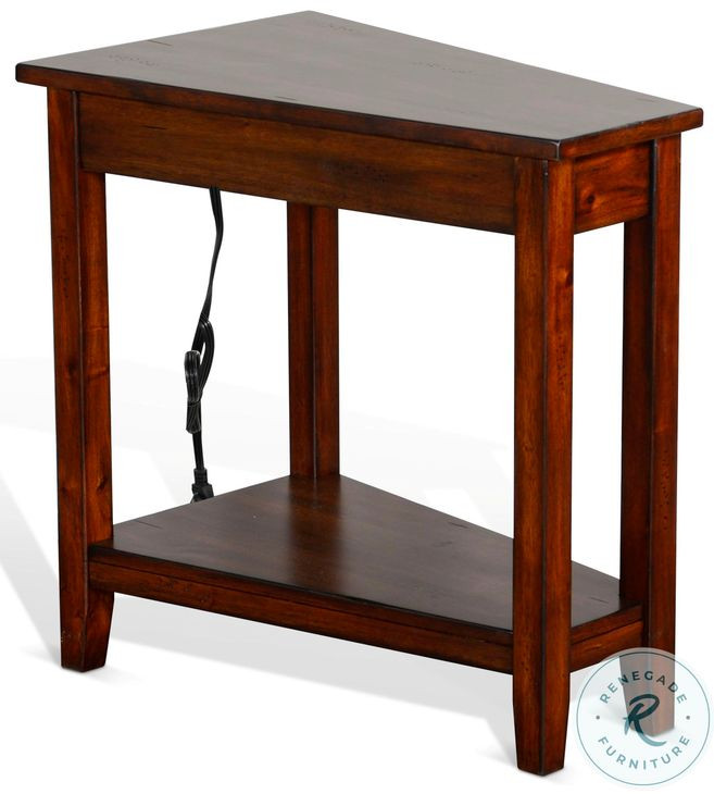 Charge Wedge Dark Brown Chair Side Table