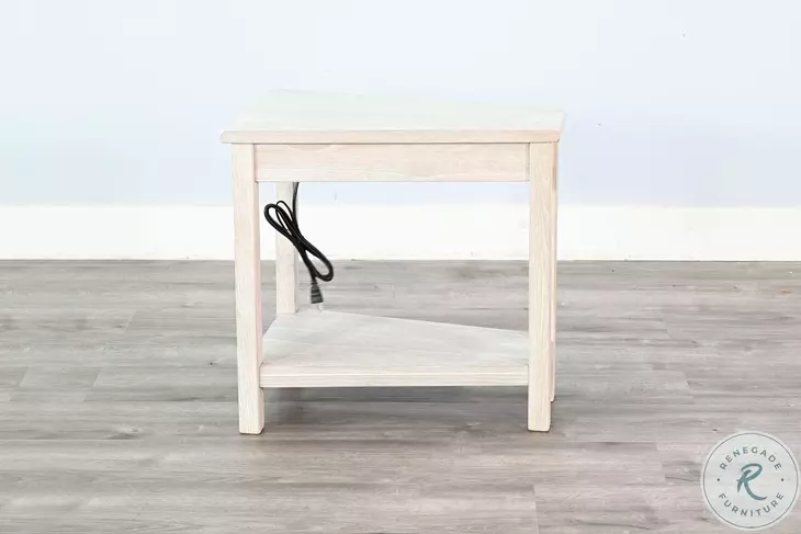Hearthwood Haven Light Gray 16" Triangular Chair Side Table