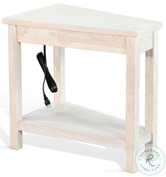 Hearthwood Haven Light Gray 16" Triangular Chair Side Table