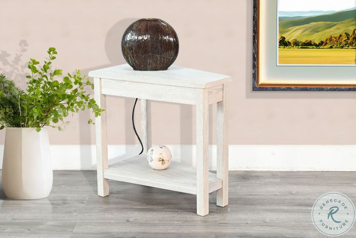 Hearthwood Haven Light Gray 16" Triangular Chair Side Table