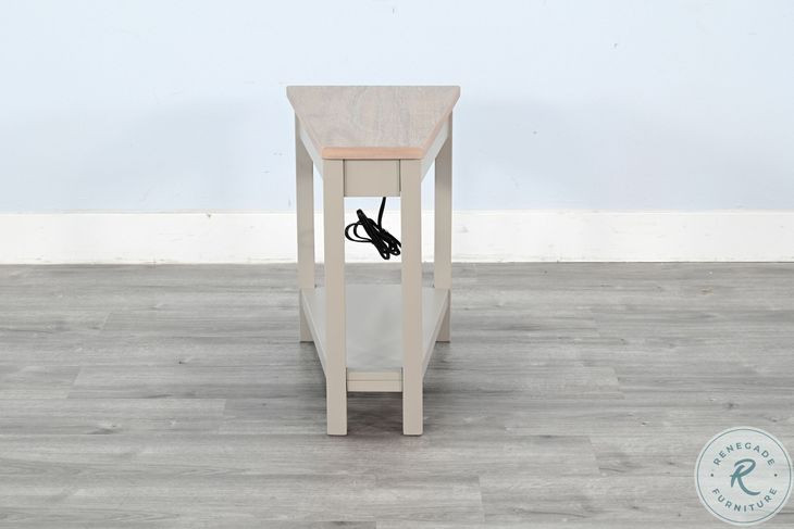 Whimora Light Gray 24" Triangular Chair Side Table