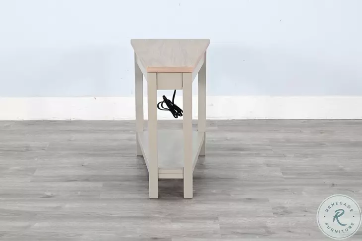 Whimora Light Gray 24" Triangular Chair Side Table