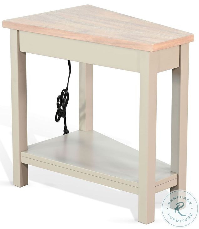 Whimora Light Gray 24" Triangular Chair Side Table