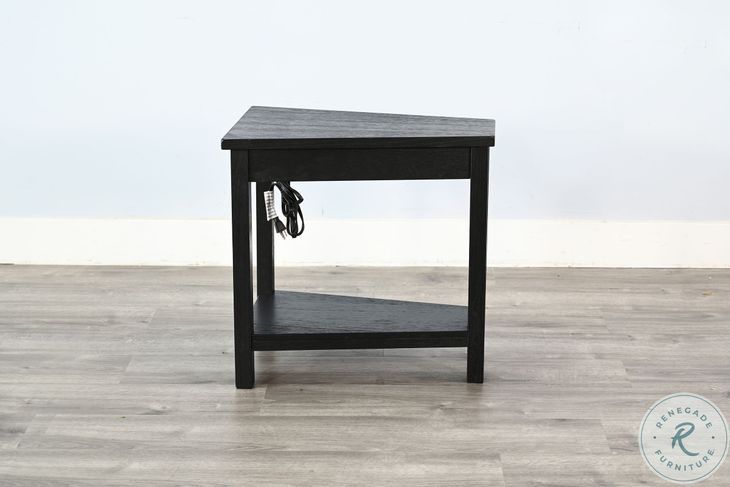 Charge Wedge Black Chair Side Table