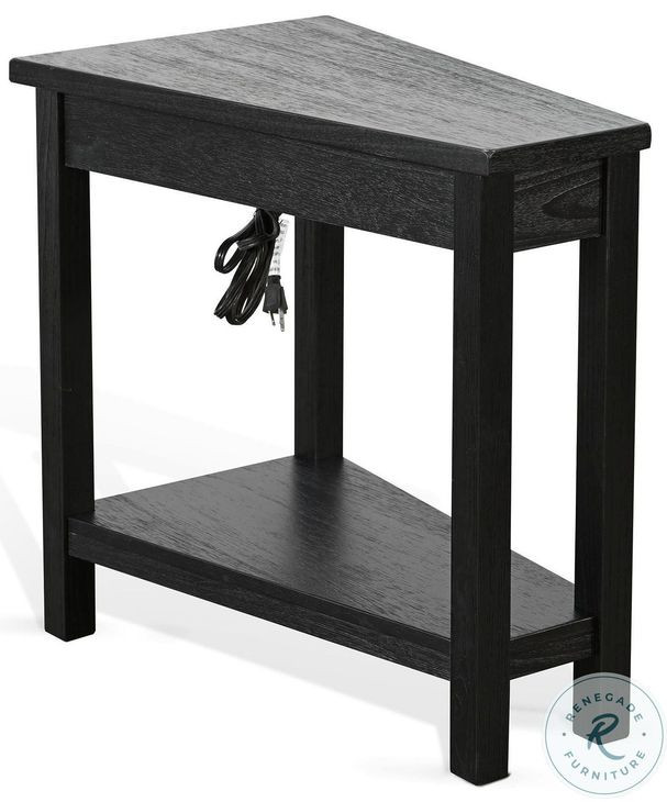 Charge Wedge Black Chair Side Table
