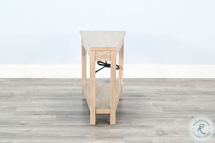 Charge Wedge Natural Chair Side Table