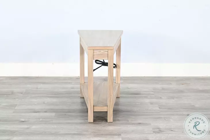Charge Wedge Natural Chair Side Table