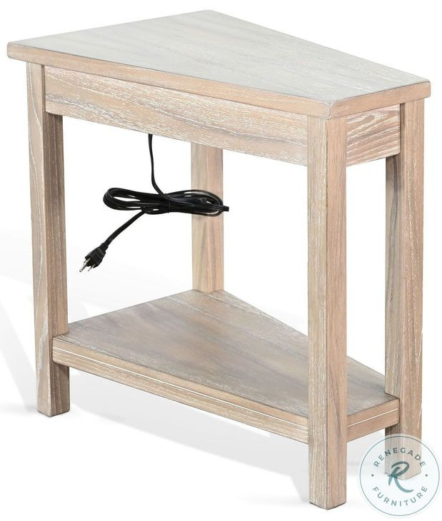 Charge Wedge Natural Chair Side Table