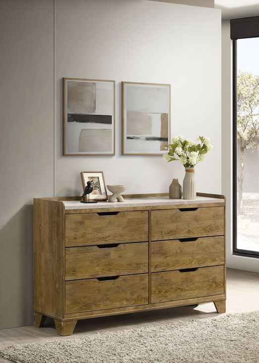 Henderson Medium Oak 6 Drawer Dresser