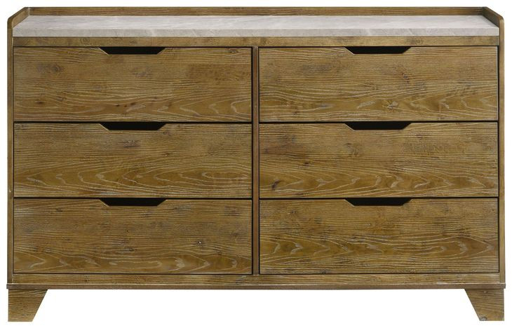 Henderson Medium Oak 6 Drawer Dresser