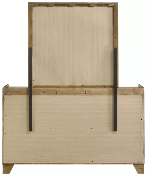 Henderson Medium Oak and Gray Upholstered Bookcase Panel Bedroom Set