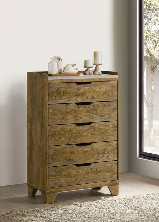 Henderson Medium Oak 5 Drawer Chest