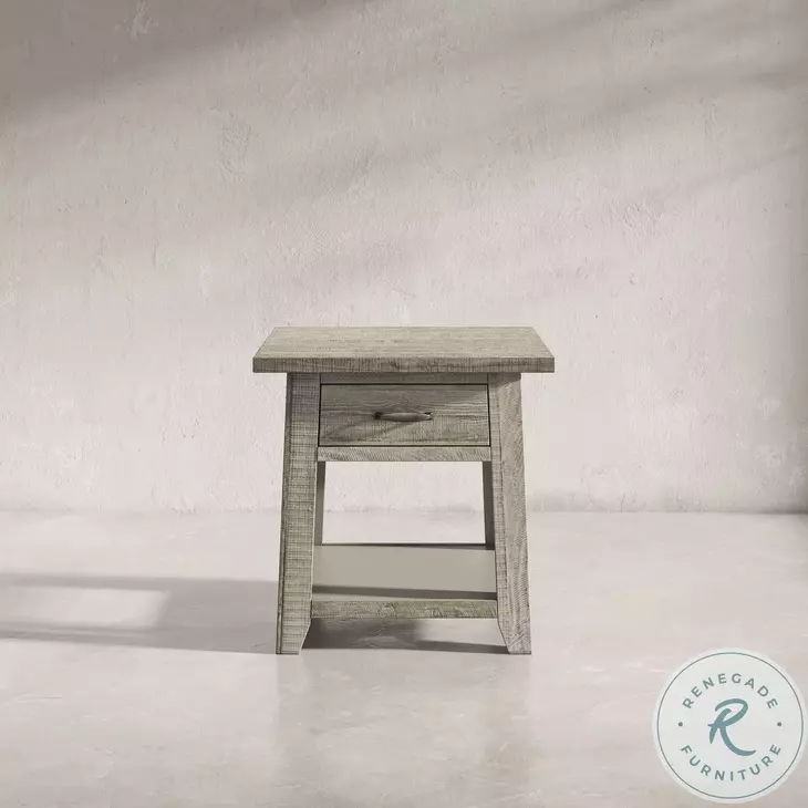 Telluride Driftwood Gray 1 Drawer End Table