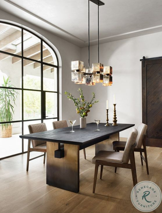 Brennan Worn Black Dining Table