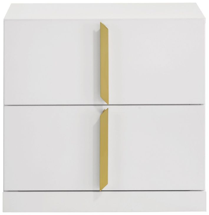 Ines White 2 Drawer Nightstand