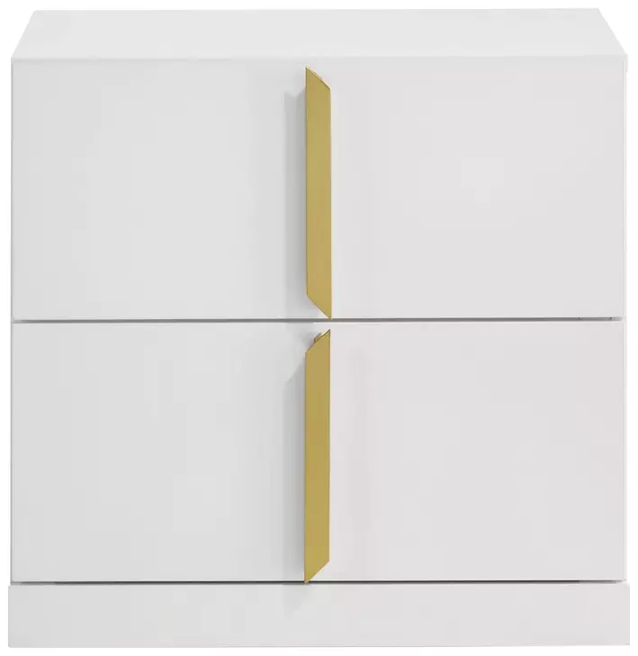Ines White 2 Drawer Nightstand