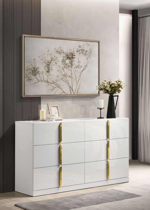 Ines White 6 Drawer Dresser