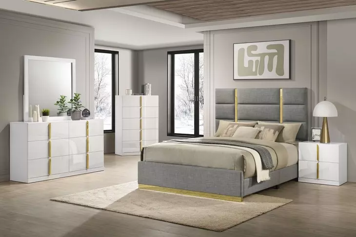 Ines White Square Dresser Mirror