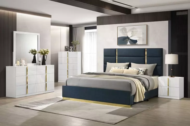 Ines White 5 Drawer Chest