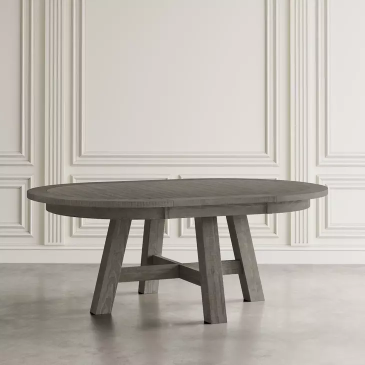 Telluride Driftwood Gray and White Upholstered 7 Piece Dining Set