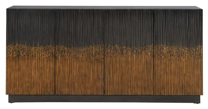 Fiore Satin Espresso 4 Door Accent Cabinet