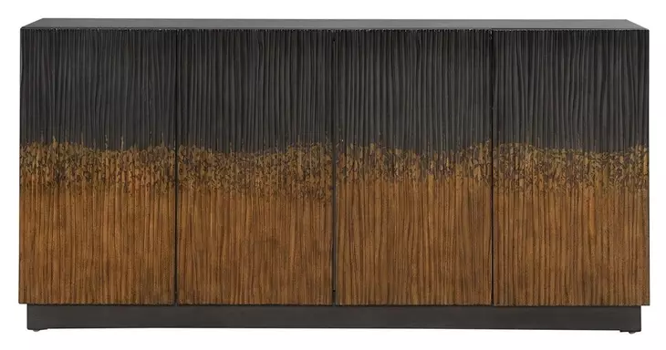 Florentine Satin Espresso 4 Door Accent Cabinet