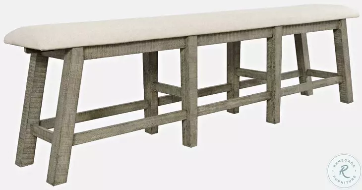Telluride Beige Upholstered Counter Height Bench