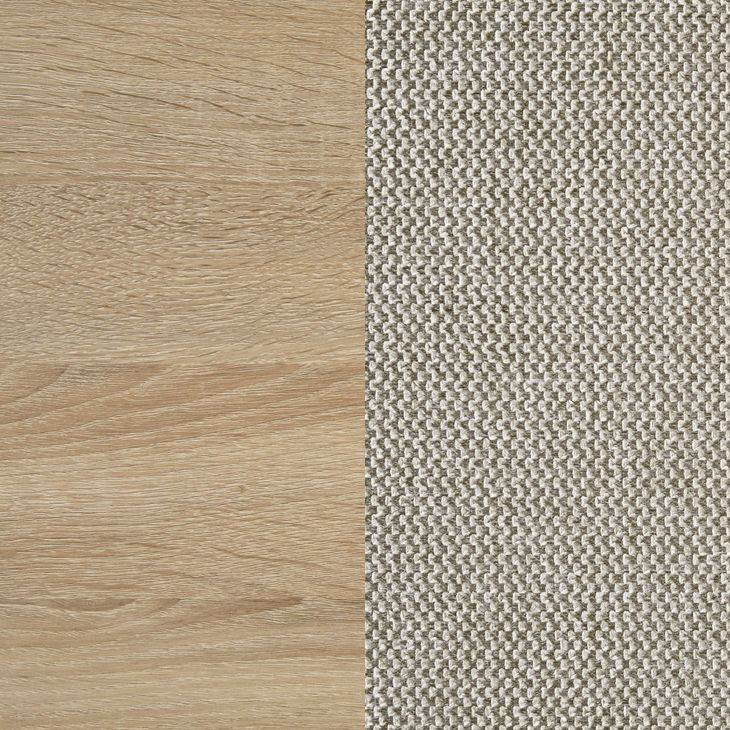 Arielle Light Oak and Light Tan Queen Upholstered Bookcase Storage Panel Bed