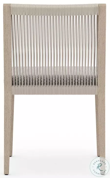 Sherwood Faye Ash and Washed Brown Performance Fabric Outdoor Dining Chair