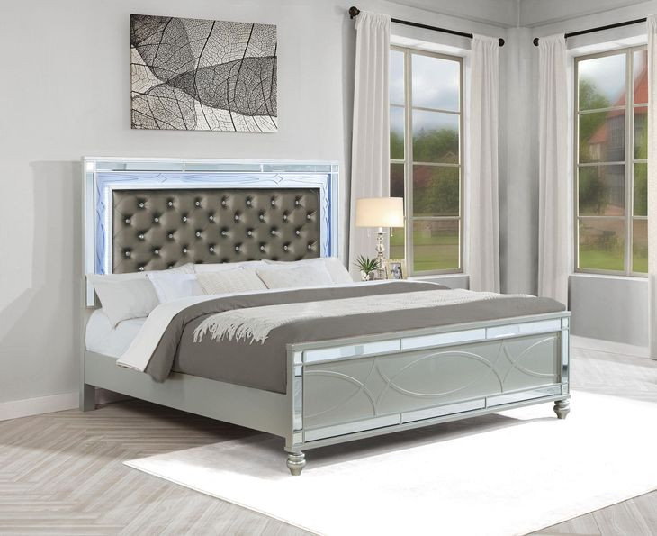 Gunnison Silver Metallic King Panel Bed