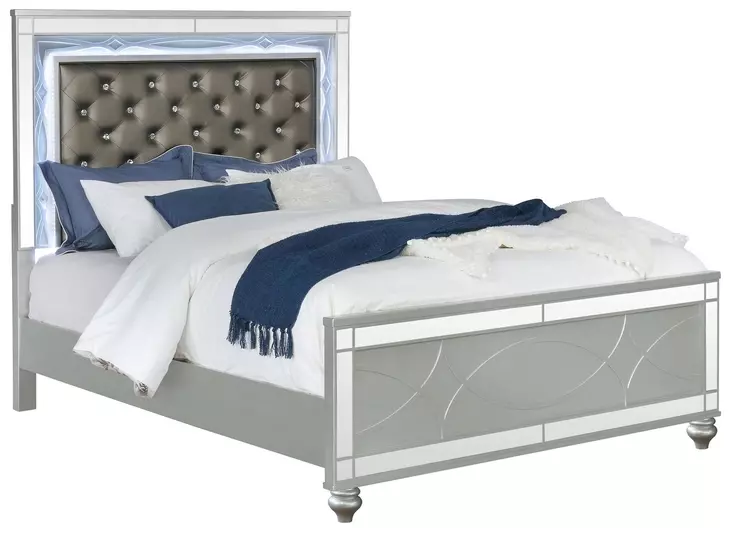 Gunnison Silver Metallic Queen Panel Bed